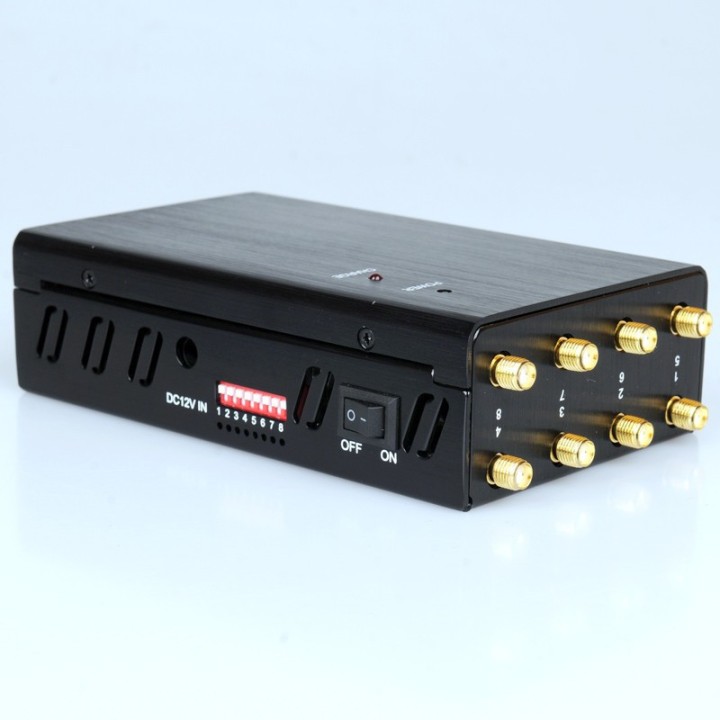 8-Antennas Portable Signal Jammer, Block 2G-5G/WiFi 2.4G/GPS L1 Mobile Phone & Tracking Signals
