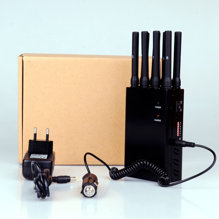 8-Antennas Portable Signal Jammer, Block 2G-5G/WiFi 2.4G/GPS L1 Mobile Phone & Tracking Signals