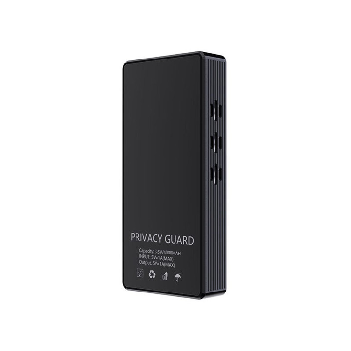 Recording Terminator: 2-in-1 Ultrasonic Jammer & Power Bank with 50m Remote Control Anti-Recording Jammer