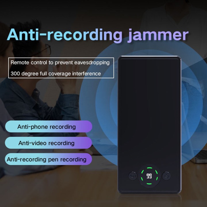 Recording Terminator: 2-in-1 Ultrasonic Jammer & Power Bank with 50m Remote Control Anti-Recording Jammer